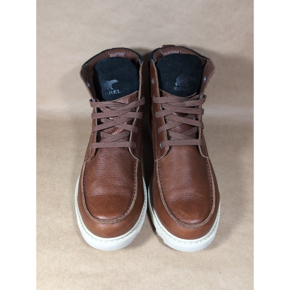 Sorel Madson II Men's 8.5 Moc Toe Ankle Boots Brown Leather Waterproof Chukka - Picture 5 of 12